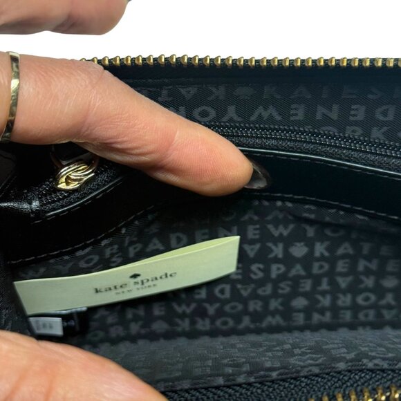 Kate Spade Brigitta Mulberry Street Large Wallet Wristlet Black Leather NWT & Bo - Picture 14 of 16